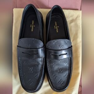 Louis Vuitton Embossed Black Loafers